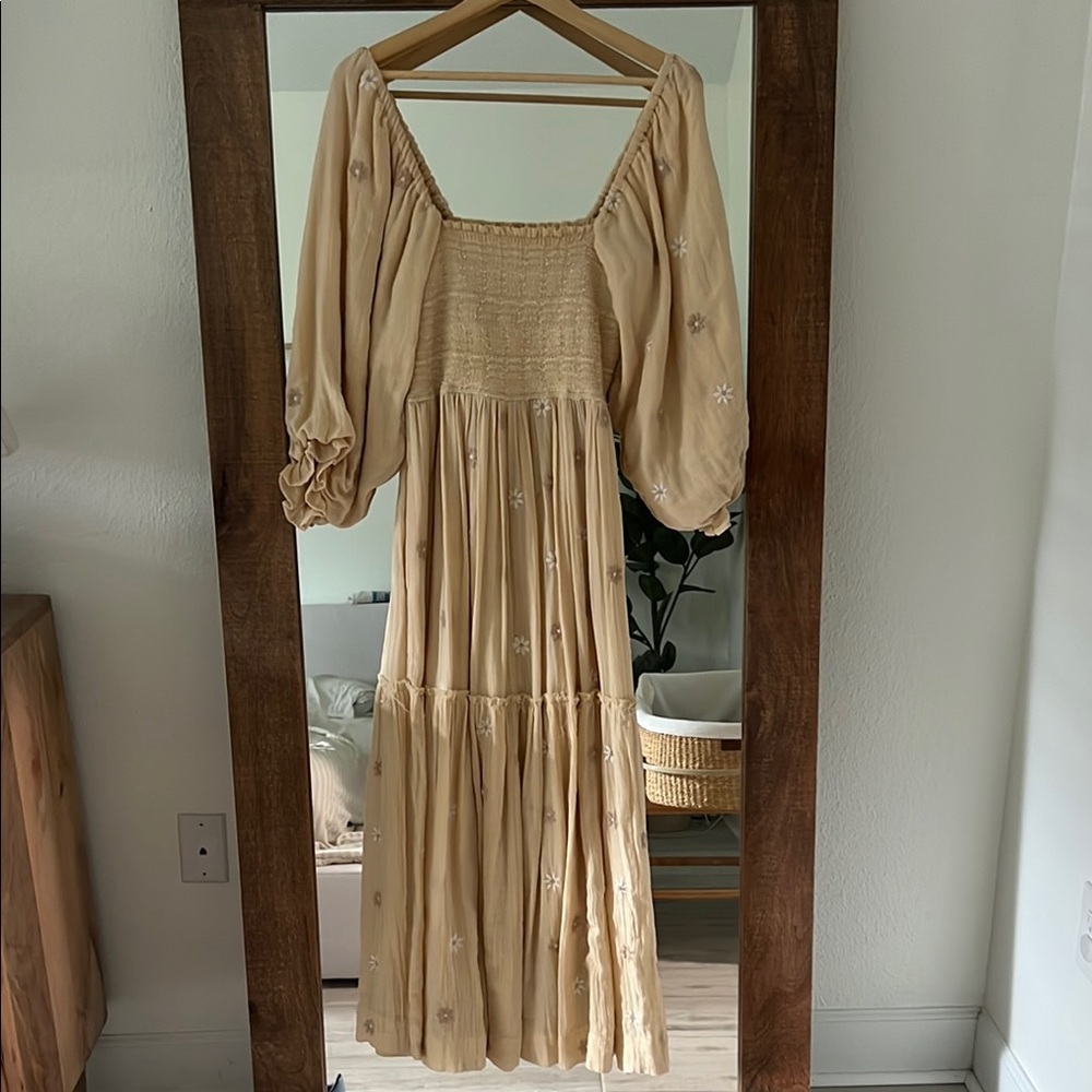 Yellow Embroidered Maxi Dress